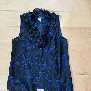 J.crew Silk ruffle blouse EUC size 6